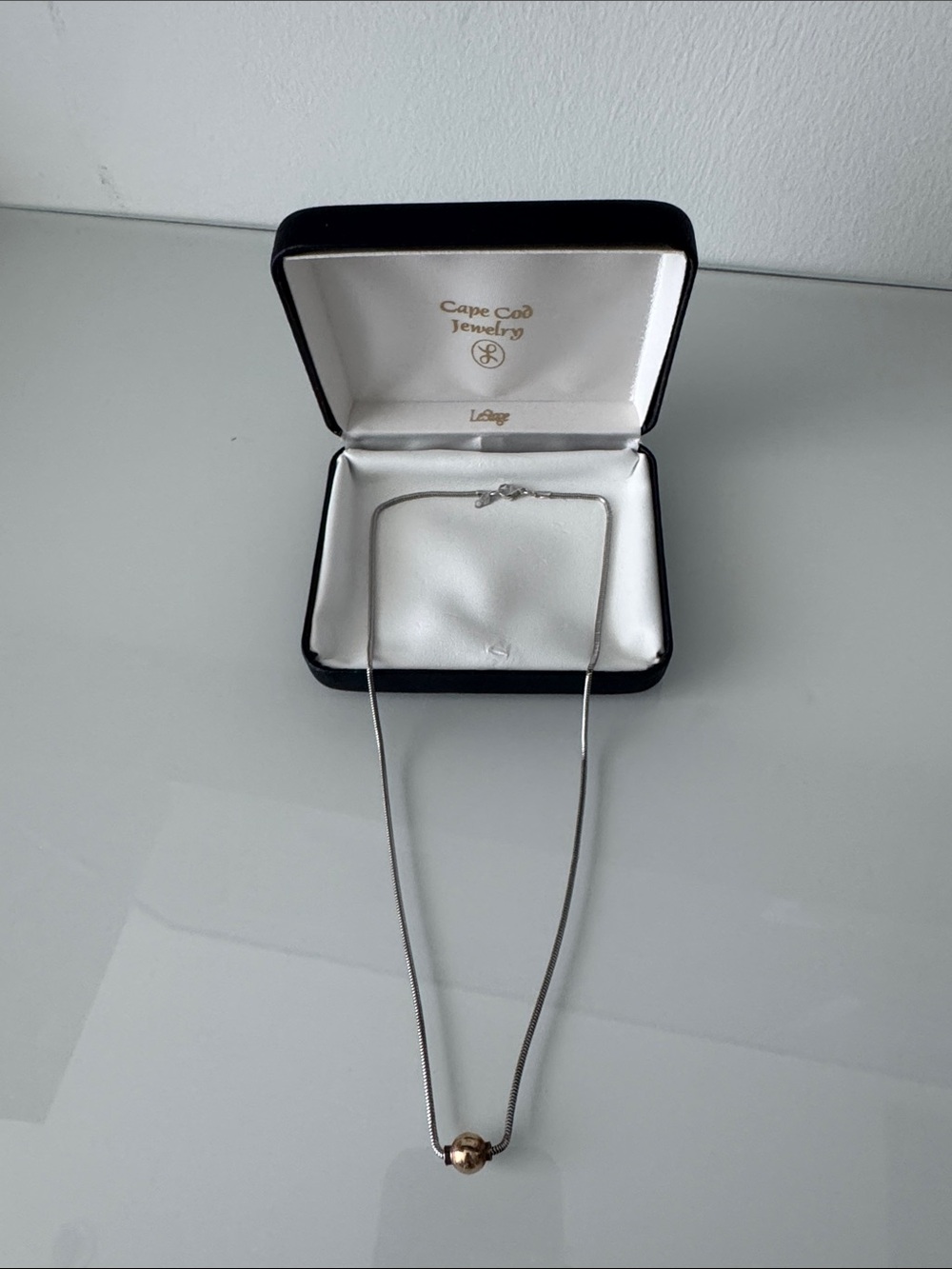 Cape Cod Single Ball Necklace Vintage 925 & 14K